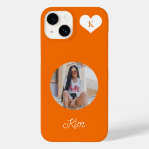 Tendy orange foto e nome personalizado moderno