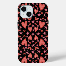 Tendy Pink Hearts and Stars Namorados