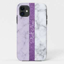 Tendy roxo Glitter-Marble capas de iphone