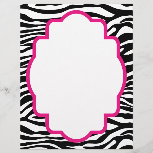 Tendy Zebra Print com Letterhead Personalizada Ros (Frente)