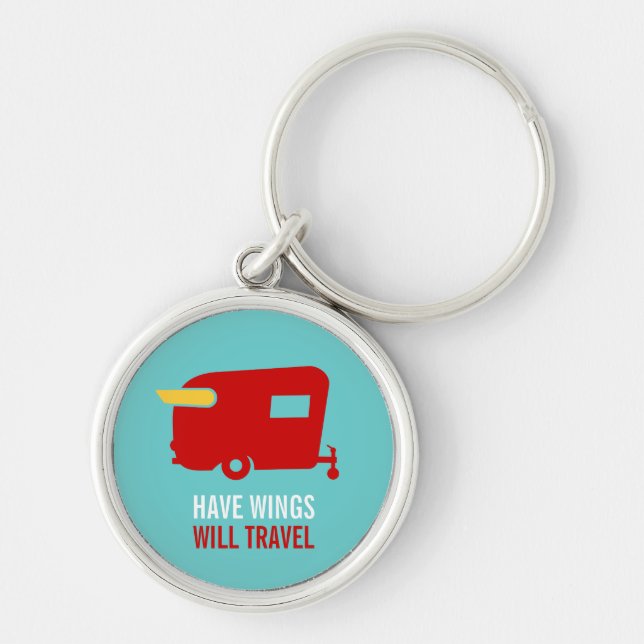 Tenha as asas viajará - chaveiro de acampamento do (Frente)