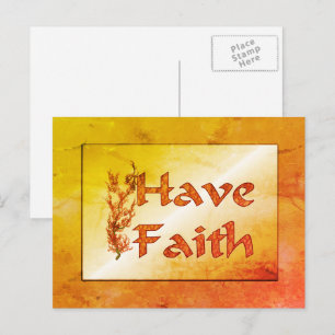 Tenha Fé Flor de Árvore Cartão Postal Inspirador
