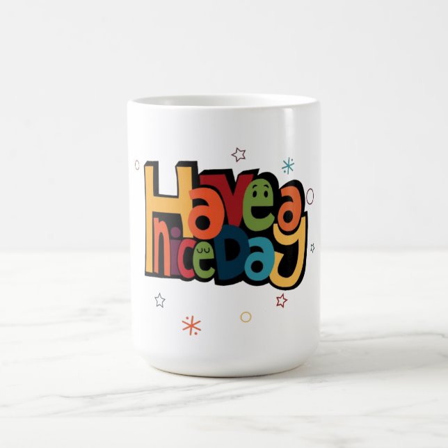 "Tenha um Bom Dia" Caneca de Café Colorida Retro (Centro)