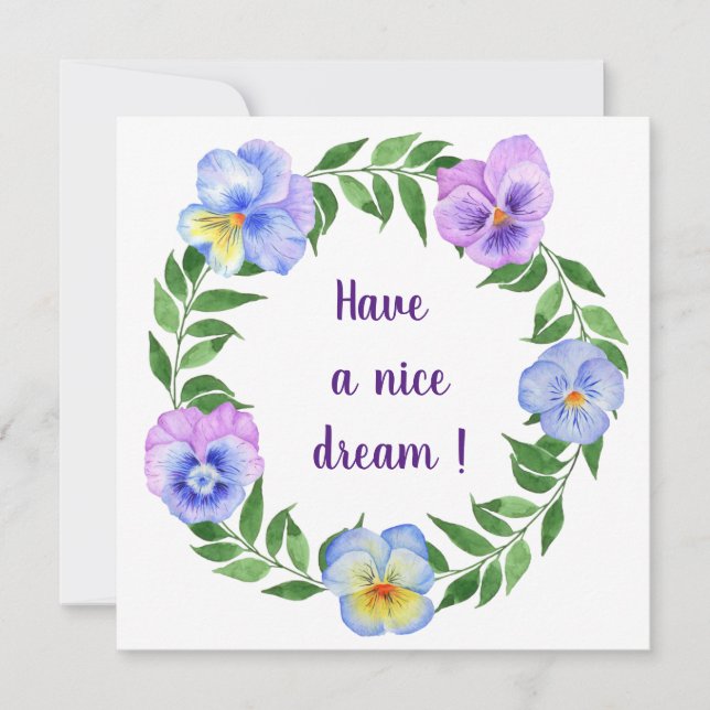 Tenha um bom sonho! Cartão postal das flores aquát (Frente)