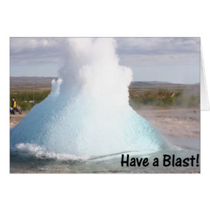 Tenha um cartão customisable do geyser da explos