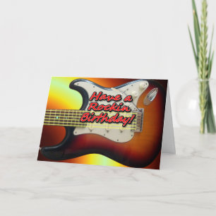 Tenha um cartão de aniversário Rockin