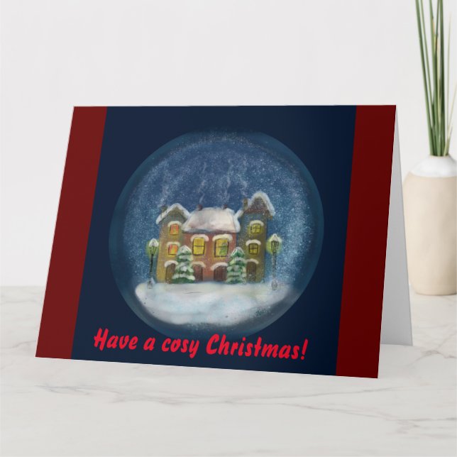 Tenha um cartão de Natal aconchegante (Frente)