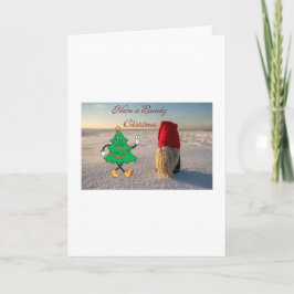 Tenha um cartão de Natal praiano para Saudação de 