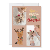 Tenha um Cartão Holly Jolly de Cachorro de Natal