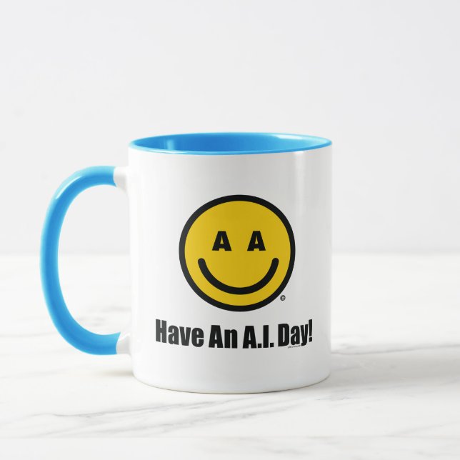 "Tenha Um Dia de I.A.!" Caneca Oficial (Esquerda)