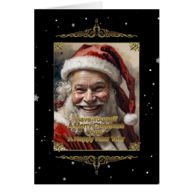 Tenha Um Feliz Cartão De Natal Dobrado (Frente)