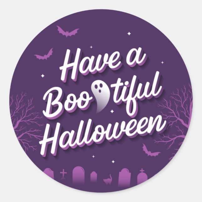 Tenha um Halloween Bootiful / Adesivos (Frente)