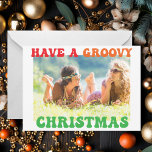 Tenham um Cartão com fotos de Hippie de Feliz Nata<br><div class="desc">Tenham um Natal agradável. Personalize seu cartão de feriado hippie fofo com este texto engraçado dos anos 70 em cores divertidas. Um cartão de Natal hippie colorido com sua foto de família.</div>