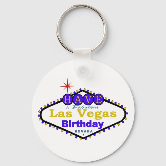 Tenham Uma Chaveiro de aniversário de Las Vegas Fa (Frente)