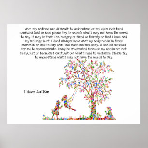 Tenho Poster de Arte de Parede Autismo
