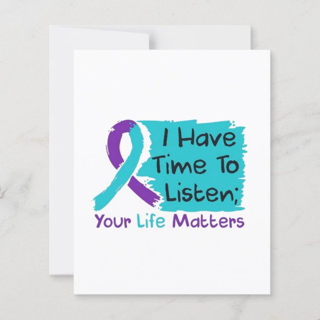 💜 tenho tempo para ouvir; sua vida importa (Frente)