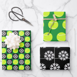 Tênis Ball and Snowflake Black & Green Christmas