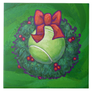 Tênis Ball Christmas Wreath on Green