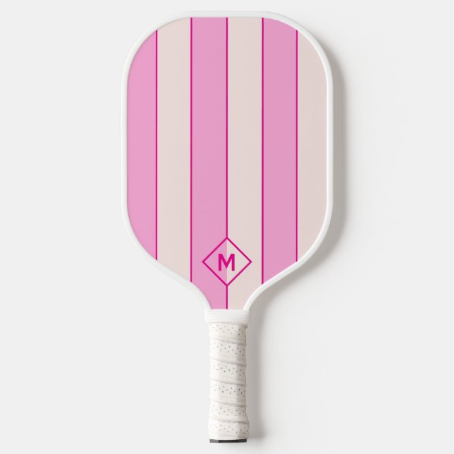 Tênis de Pickleball com Monograma Moderno Rosa (Front)