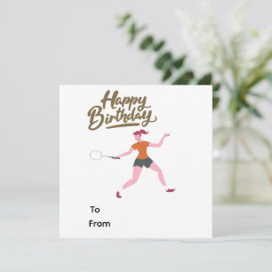 Tênis Feliz Aniversário com mulher jogadora no tri