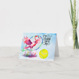 Tênis Flamingo cartões de agradecimentos com bola 
