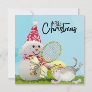 Tênis Natal com Snowman e Cartão de Tênis