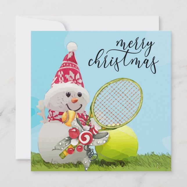 Tênis Natal com Snowman e Cartão de Tênis (Frente)