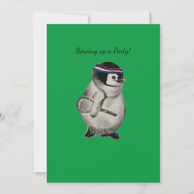 Tênis Penguin com Convite de festas de rack (Frente)