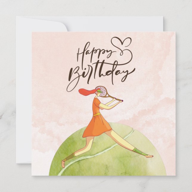 Tênis player Happy Birthday (Frente)