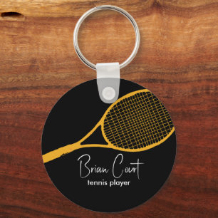 Tênis Racquet Orange Black Sport Chaveiro