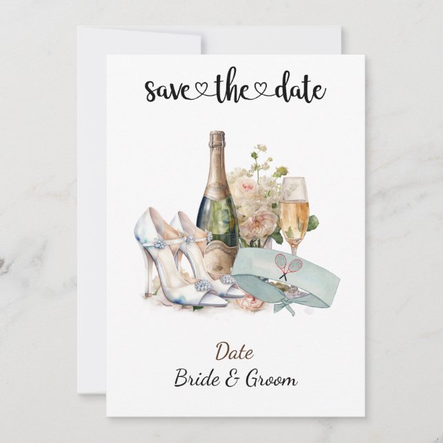 Tênis Salve a data Convite para Festa de casamento (Frente)