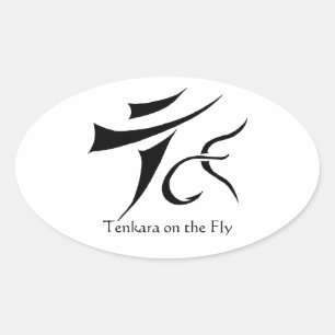 Tenkara sobre - - voe a etiqueta oval