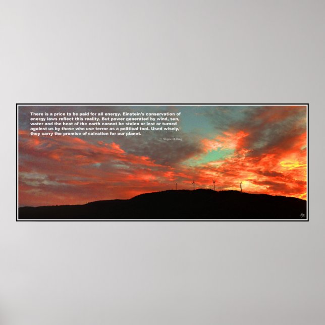 Tenney Windfarm Sunset Quote Poster (Frente)