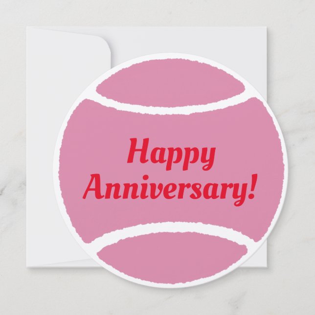 Tennis ball card: Happy Anniversary! (Frente)