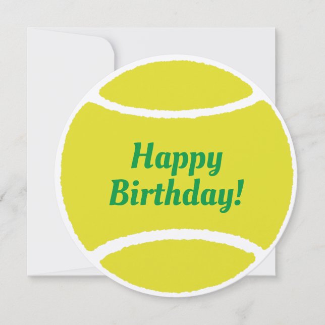 Tennis ball card: Happy Birthday! -text changeable (Frente)
