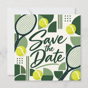 Tennis Salve a Data com Design de Raquete e Bola