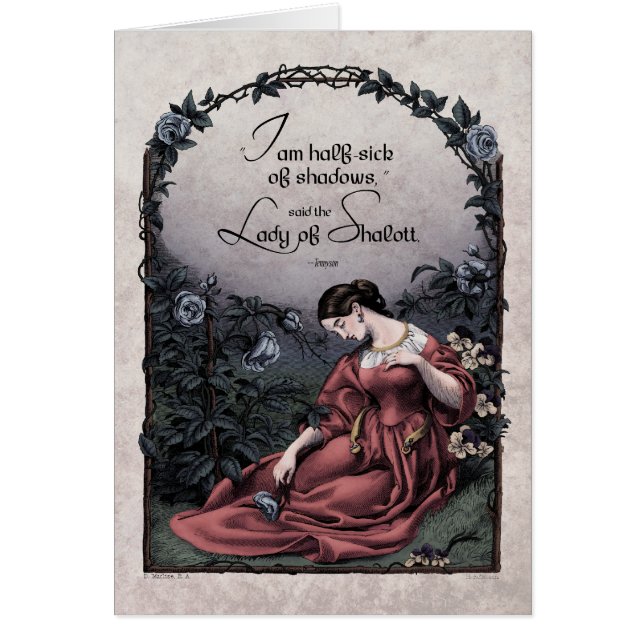 Tennyson "Lady of Shalott" Cartão de Arte Vitorian (Frente)