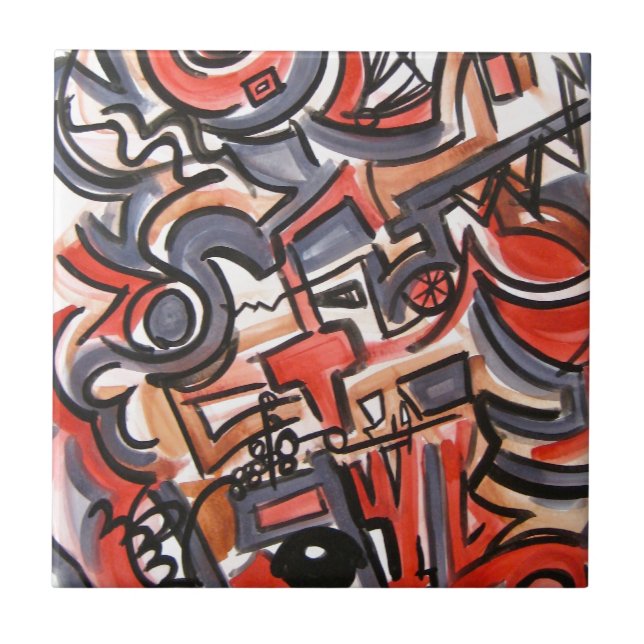 Tensão-Mão cósmica arte geométrica abstrata (Frente)