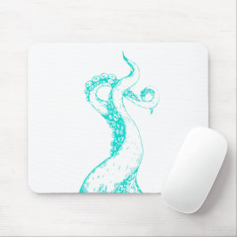tentáculos de polvo aqua em mousepad branco