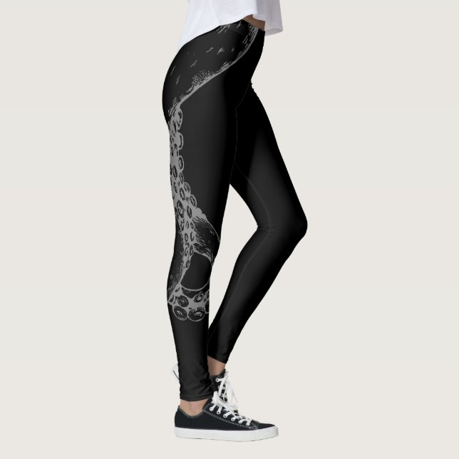 tentáculos de polvo cinza em leggings pretas (Direita)