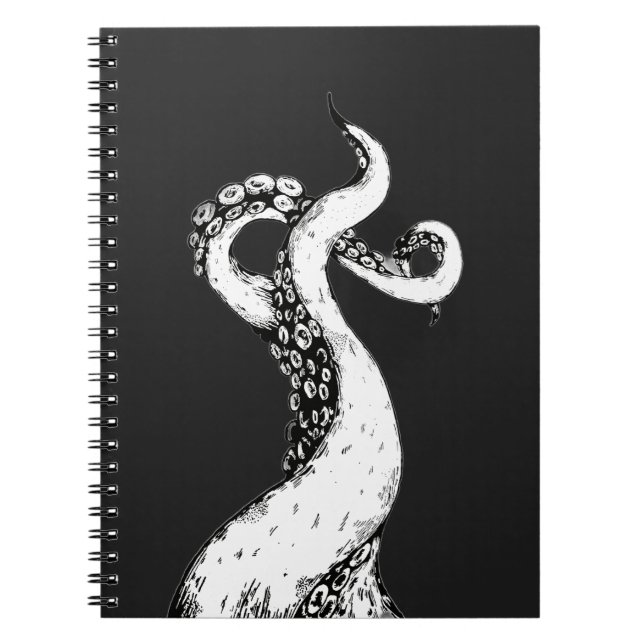 tentáculos de polvo em caderno preto com espiral (Frente)