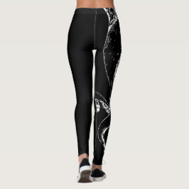 tentáculos de polvo negativo em leggings pretas