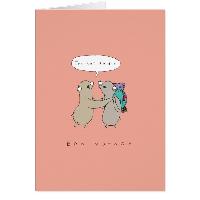 Tentativa a não morrer cartão engraçado do bon (Frente)