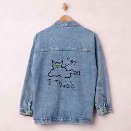 Tentei Jaqueta de Gato Denim