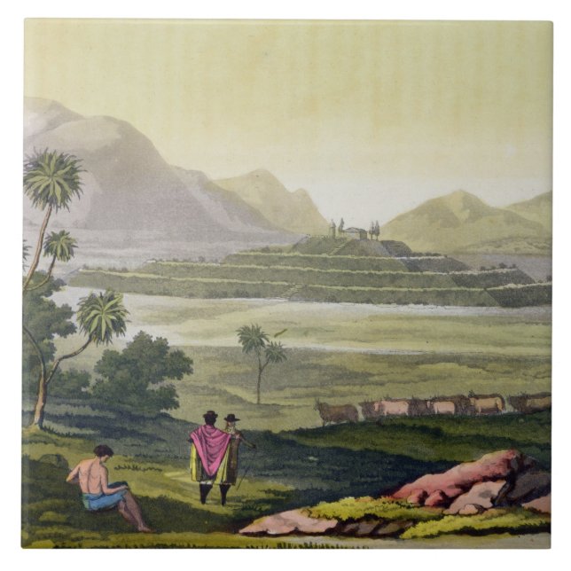 Teocalli, o grande templo em Tenochtitlan, México (Frente)