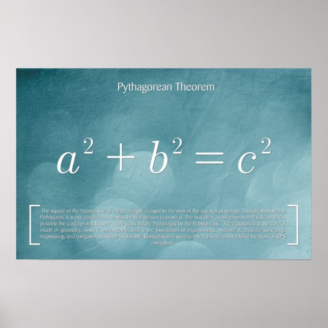 Teorema de Pitágoras - Poster de Matemática (Frente)