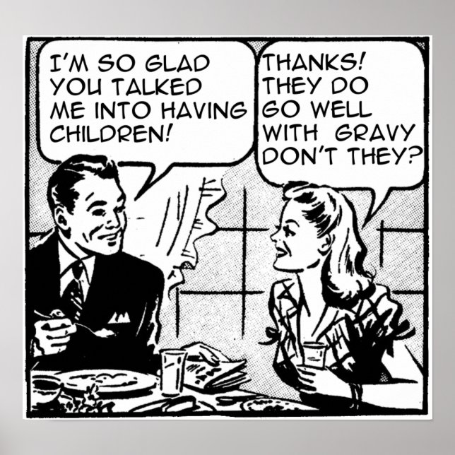 Ter Crianças Engraçadas - Poster Retro (Frente)