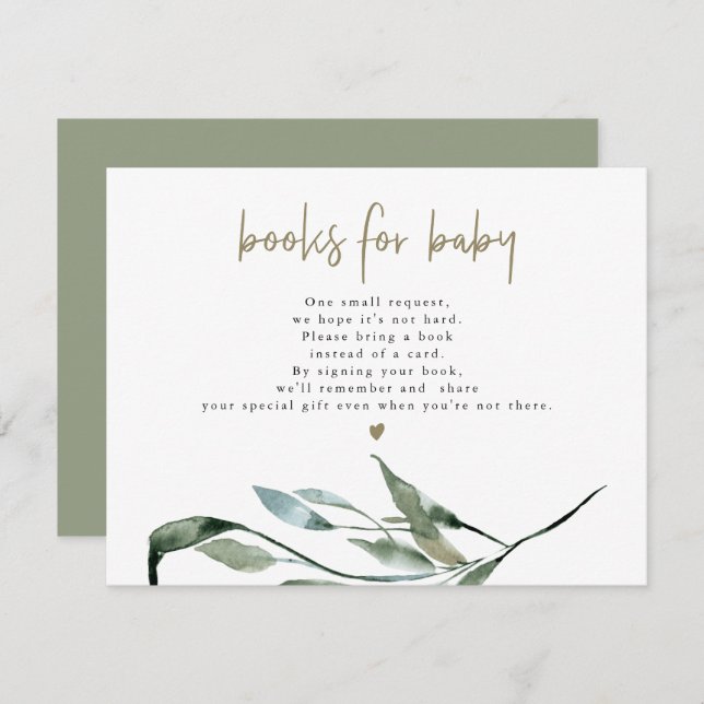 TERA Fall Watercolor Greenery Books para Cartão de (Frente/Verso)