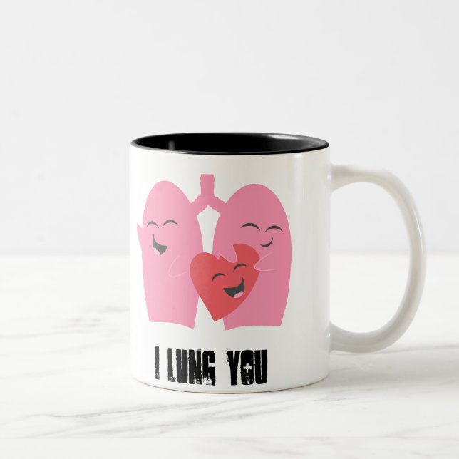 Terapia respiratória mim pulmão você! caneca RT (Direita)