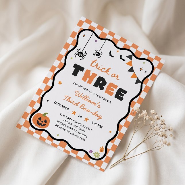 Terceiro Convite de Aniversário Boo-Day no Hallowe (Criador carregado)